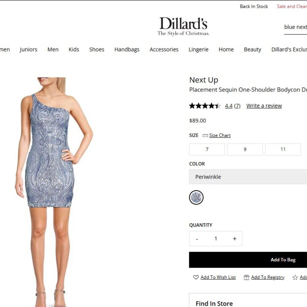 NWT NEXT UP Royal Blue Sequin Short Juniors Dress